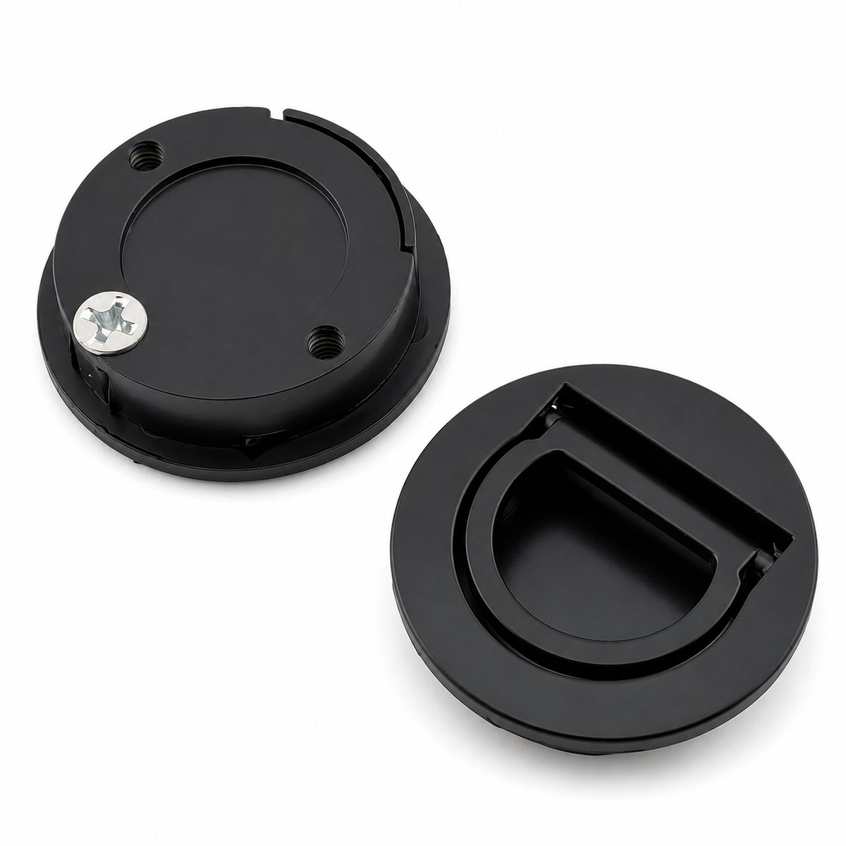 2 pack zinc alloy recessed flush ring pull door handles with screws