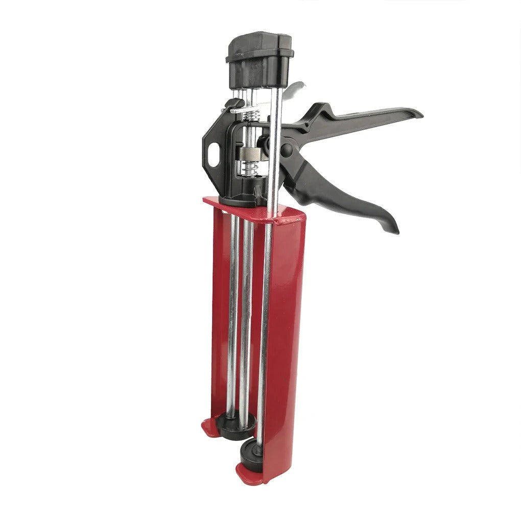 Red manual dual component epoxy cartridge caulk gun adhesive applicator