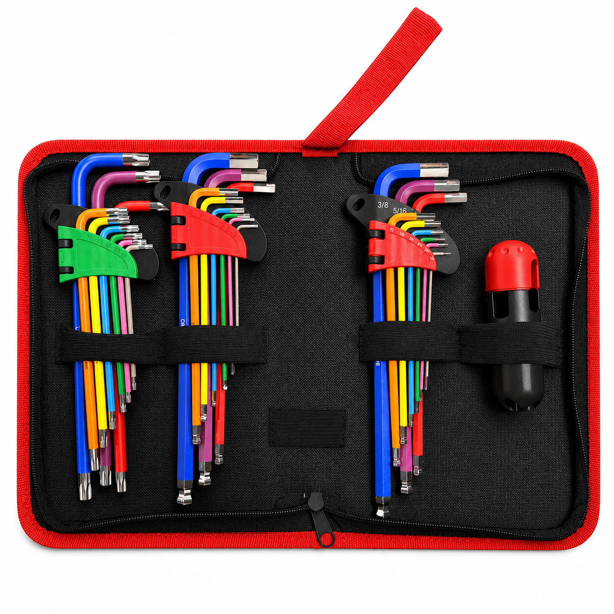 27pcs Long Allen Wrenches Sets with Ball End, SAE Metric Torx Allen Key Set with T-Handle Hex