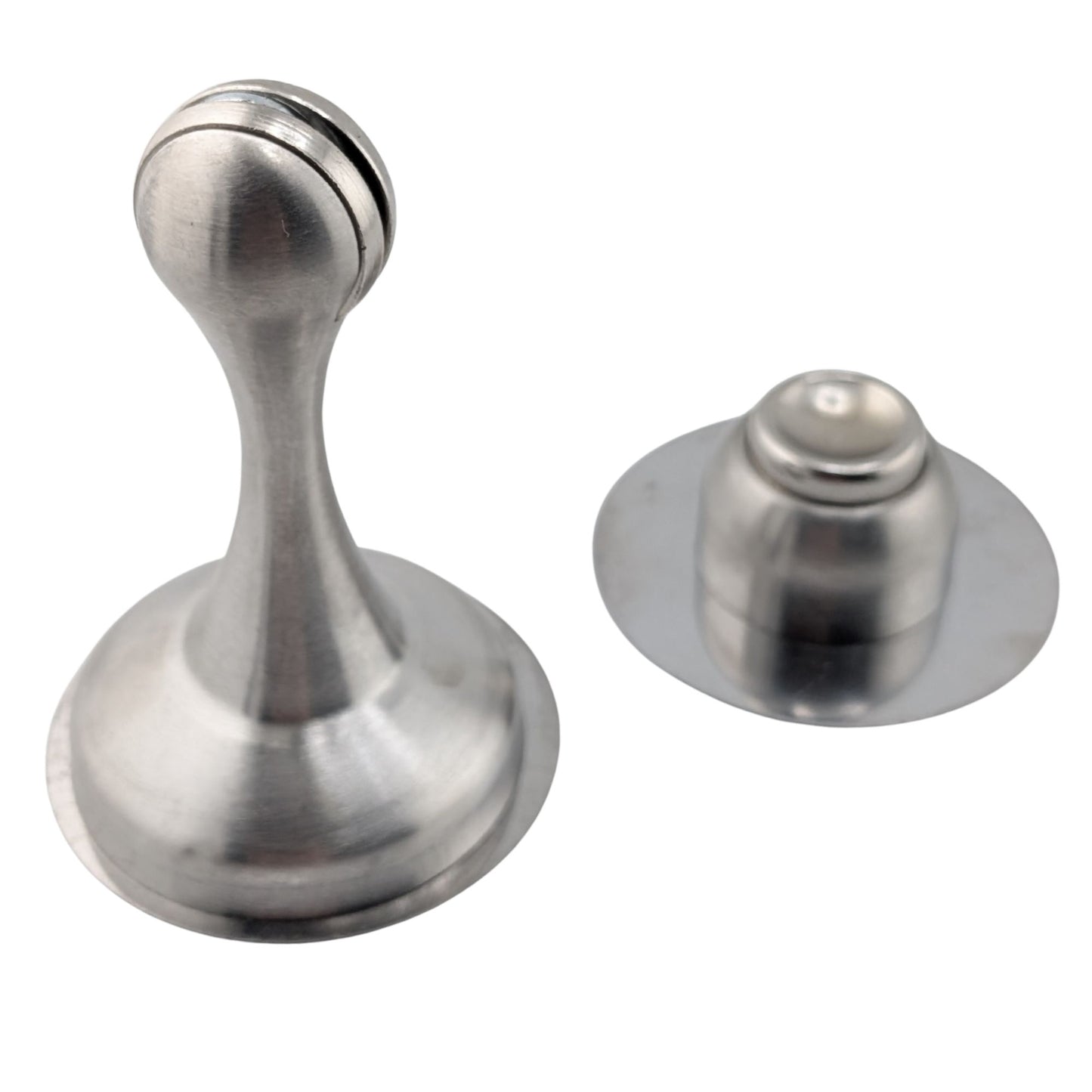 4 Pack Magnetic Door Stopper Brushed Nickel Finish, No-Drill Door Stop with Strong Adhesive