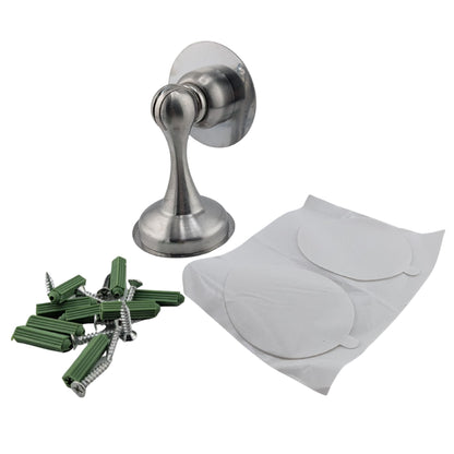 4 Pack Magnetic Door Stopper Brushed Nickel Finish, No-Drill Door Stop with Strong Adhesive