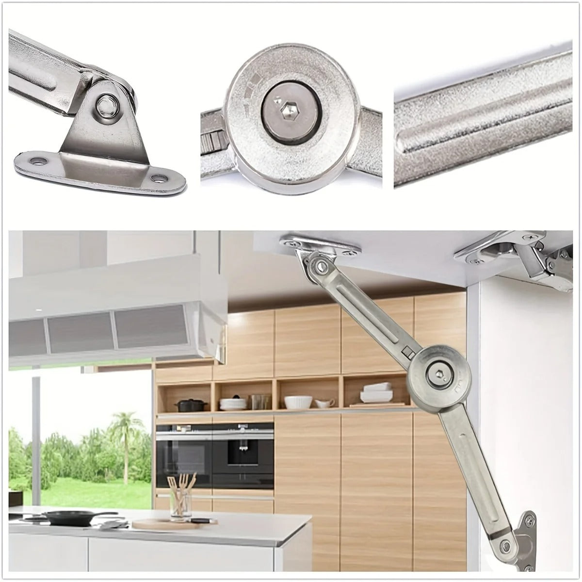 4 pack lift up strut lid flap stay support hinges for cupboards and cabinets