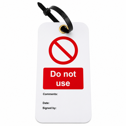 Do Not Use Tags – Set of 10 Lockout Isolation Warning Tags with Cable Ties