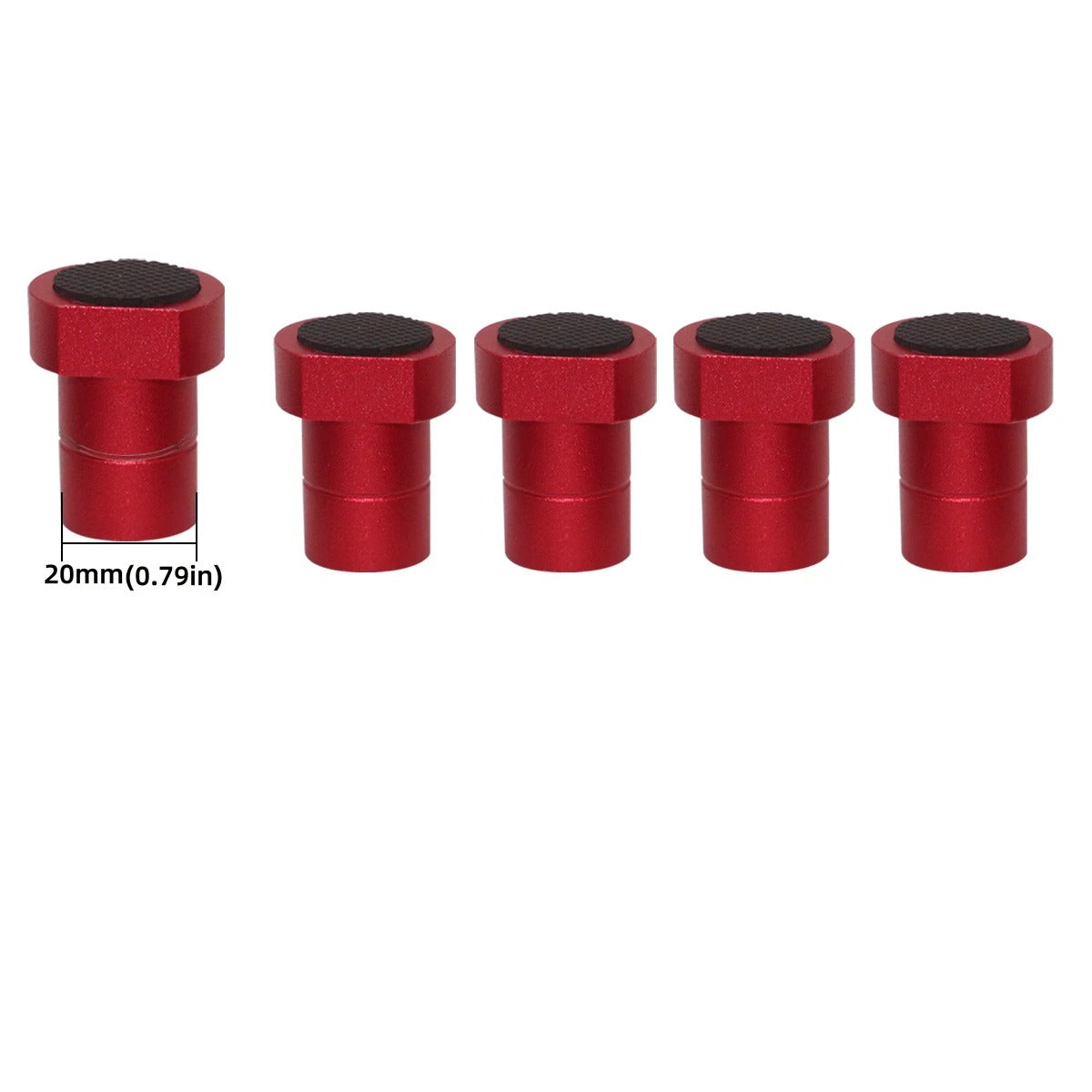 8 pack 20mm aluminium bench dogs with non-slip pad for T-track woodworking