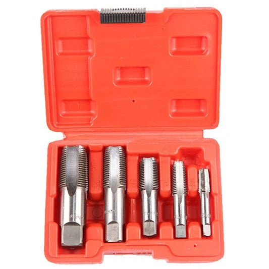 5 Piece BSP Pipe Tap Set, 1/8", 1/4", 3/8", 1/2"