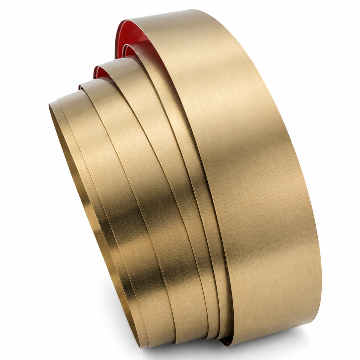 Self adhesive brushed stainless steel golden wall trim, 16.4ft x 1.97 inch