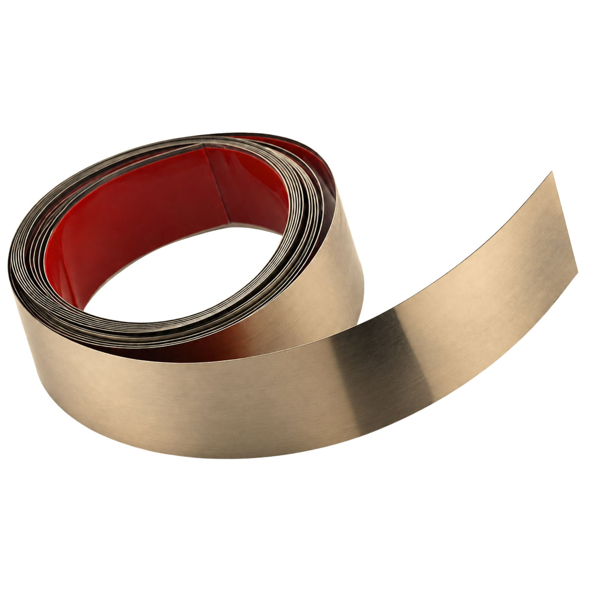 Self adhesive brushed stainless steel golden wall trim, 16.4ft x 1.97 inch