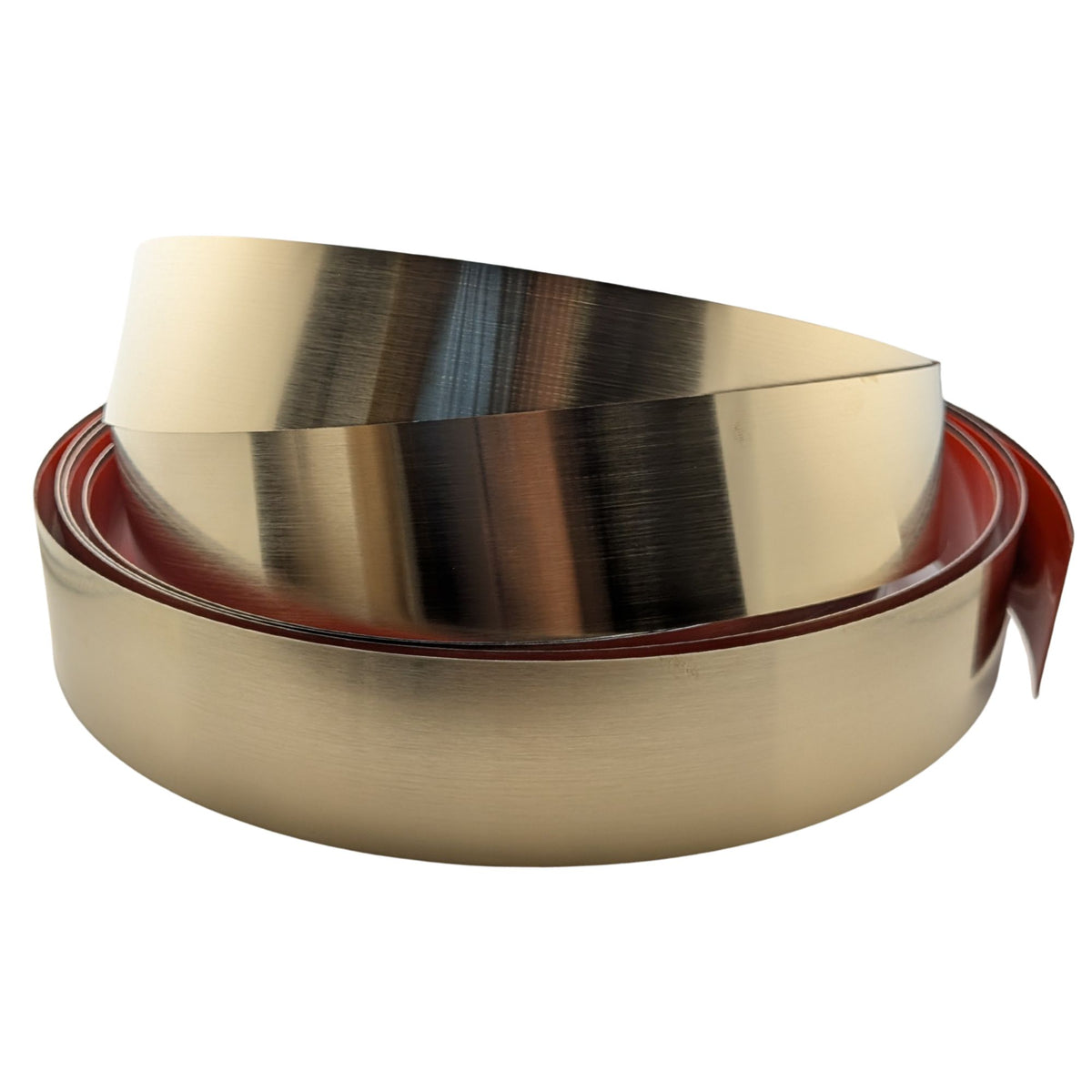 Self adhesive brushed stainless steel golden wall trim, 16.4ft x 1.97 inch