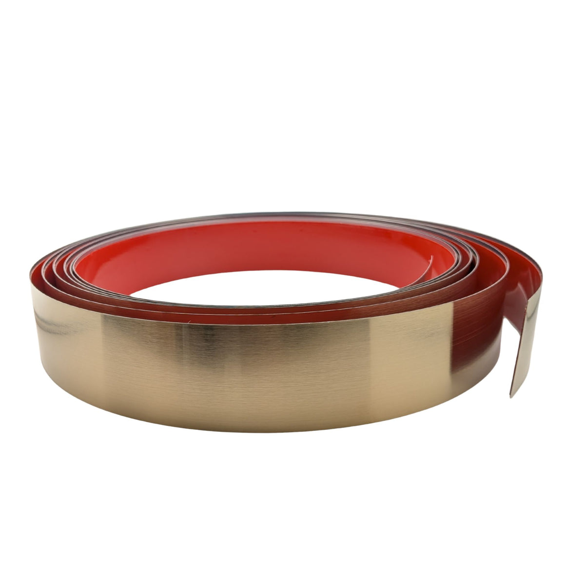 Self adhesive brushed stainless steel golden wall trim, 16.4ft x 1.97 inch