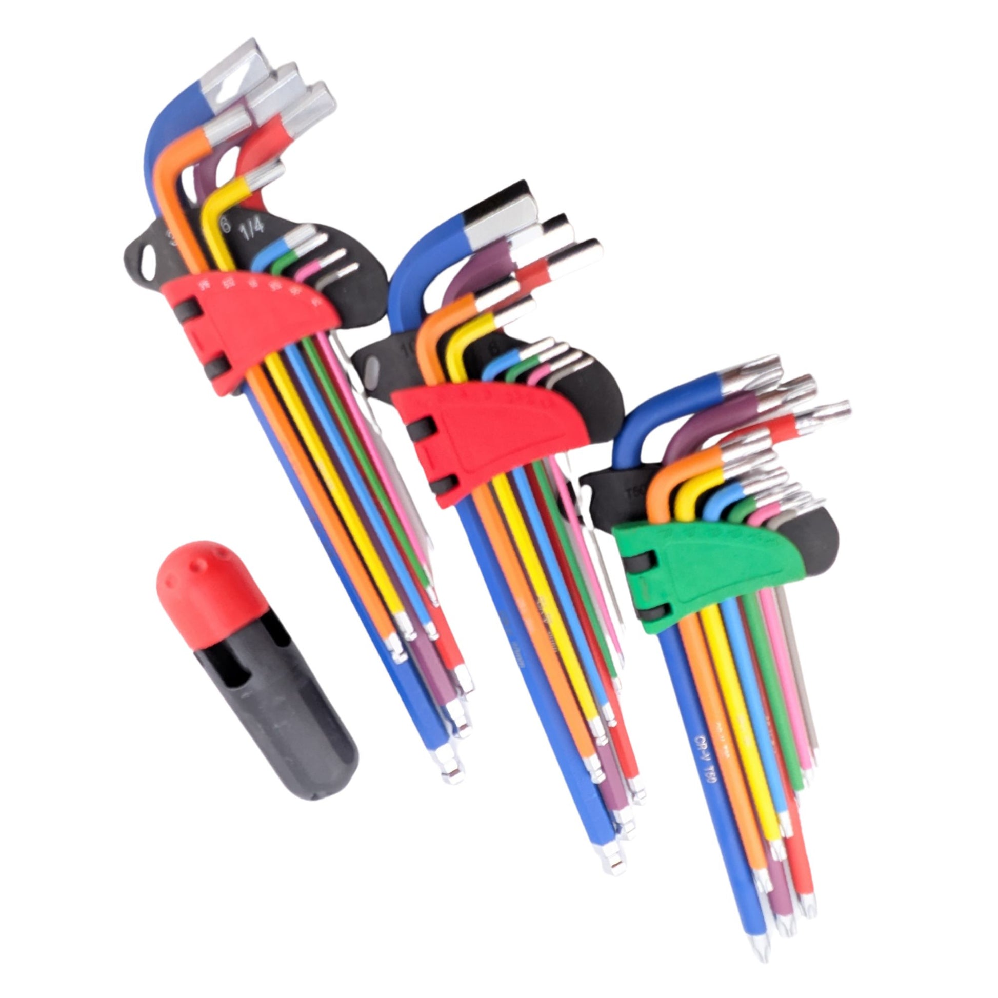 27pcs Long Allen Wrenches Sets with Ball End, SAE Metric Torx Allen Key Set with T-Handle Hex