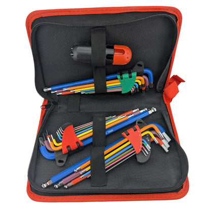 27pcs Long Allen Wrenches Sets with Ball End, SAE Metric Torx Allen Key Set with T-Handle Hex