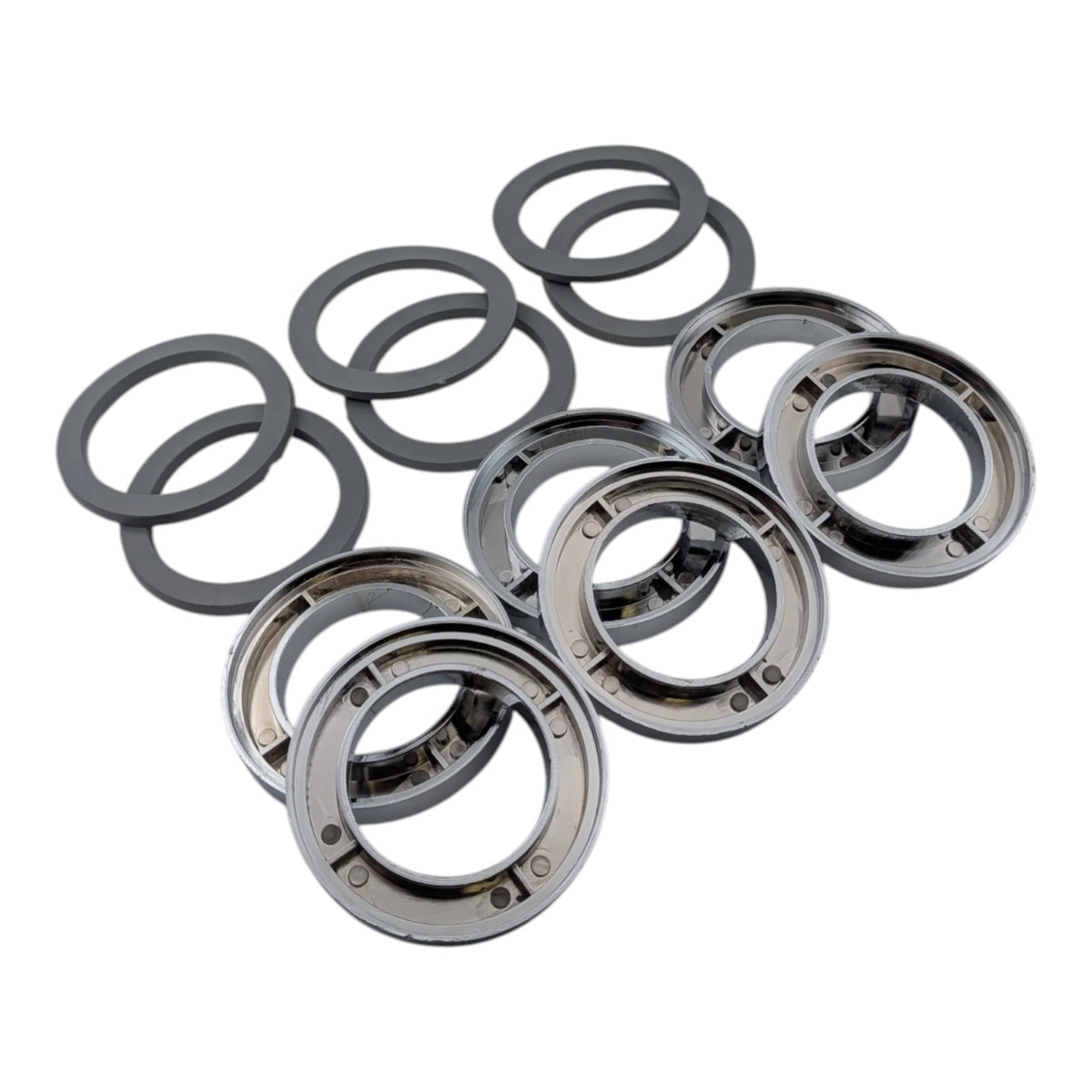 6 pack chrome plastic basin tap base rings with seal
