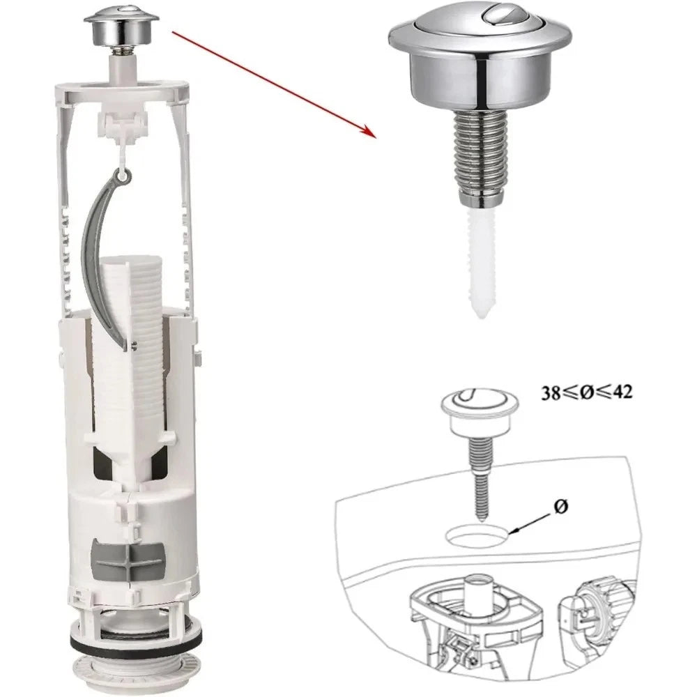 Round Head Dual Flush Toilet Push Button fits Siamp Optima49 for 39-42mm Hole