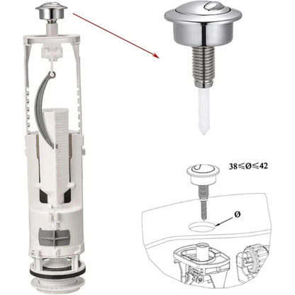 Round Head Dual Flush Toilet Push Button fits Siamp Optima49 for 39-42mm Hole