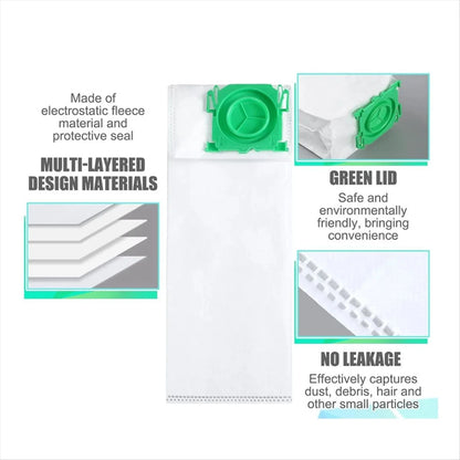 12 Pack Cylinder Vacuum Cleaner Bags for Sebo K1 K3 Series, Large Dust Capacity