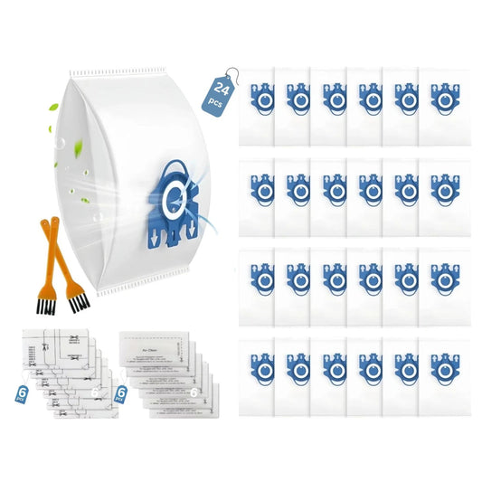 24 Pack C3 Vacuum Hoover Bags for Miele GN, Fits C1 C3 S2 S5 S8 Series 9917710