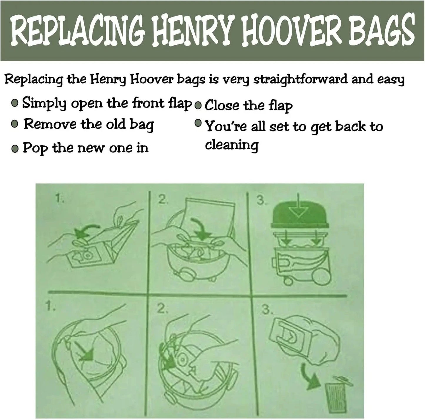 20 Pack Vacuum Bags for Henry Hoover, Hetty & Numatic HVR200, NV200, NV225