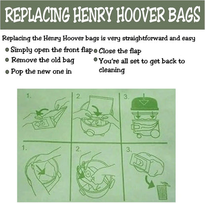 20 Pack Vacuum Bags for Henry Hoover, Hetty & Numatic HVR200, NV200, NV225