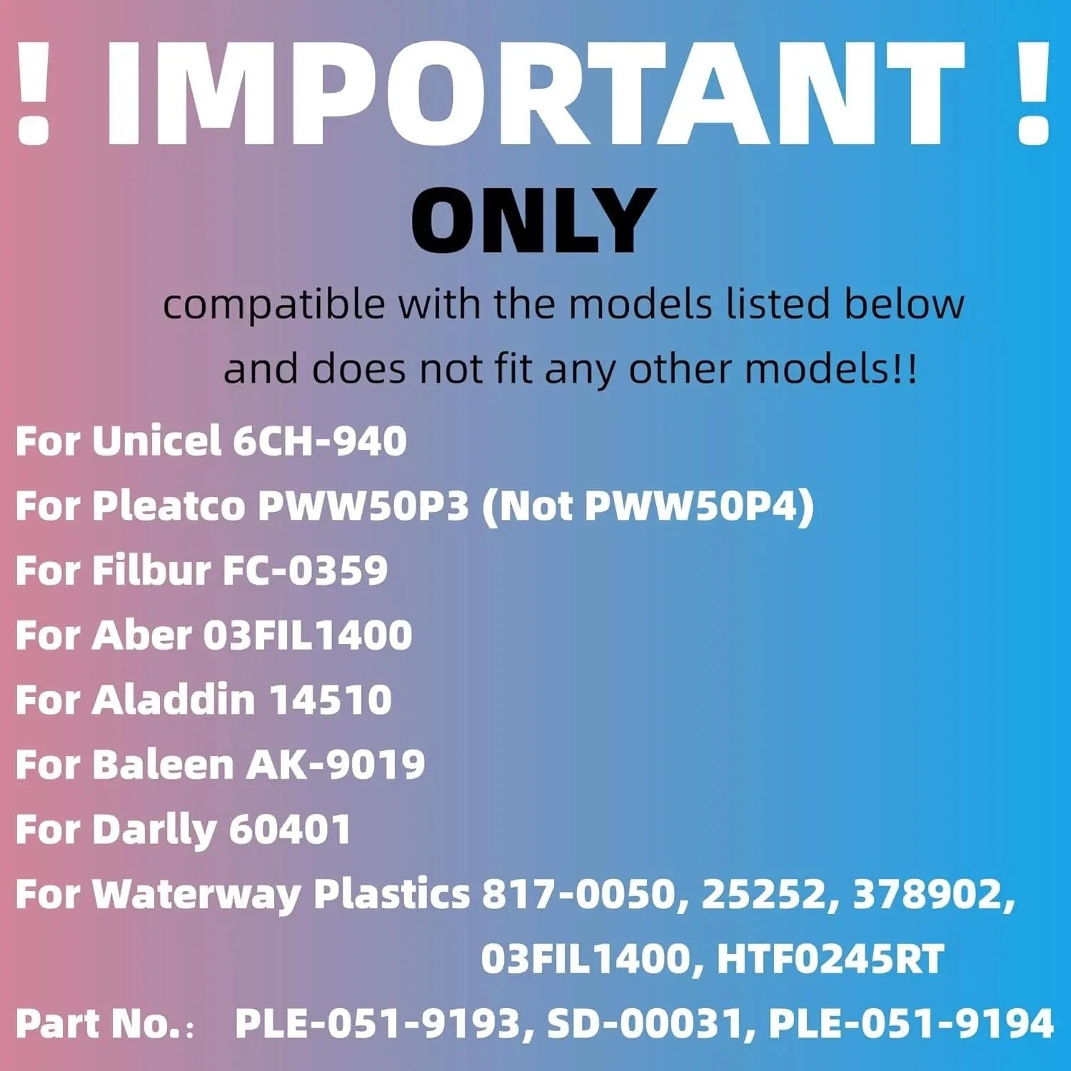 Hot Tub Spa Filter Cartridges PWW50P3 Compatible with Pleatco Unicel 6CH-940