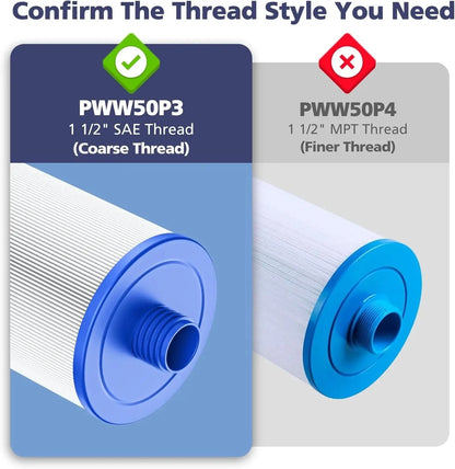 Hot Tub Spa Filter Cartridges PWW50P3 Compatible with Pleatco Unicel 6CH-940