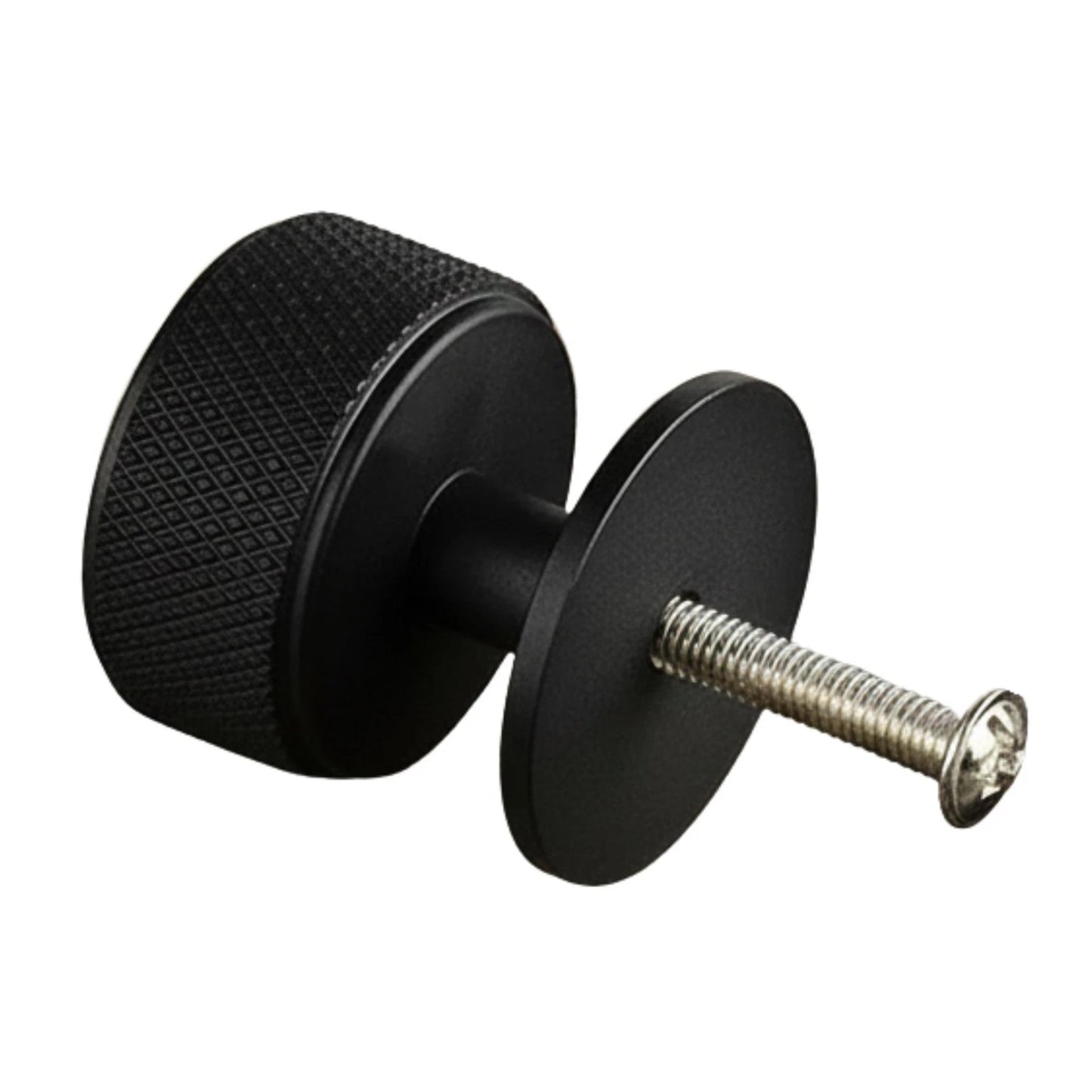 Knurled Matte Black Round Cabinet Knobs for Kitchen, Wardrobe & Furniture