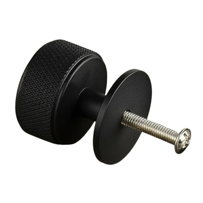 Knurled Matte Black Round Cabinet Knobs for Kitchen, Wardrobe & Furniture