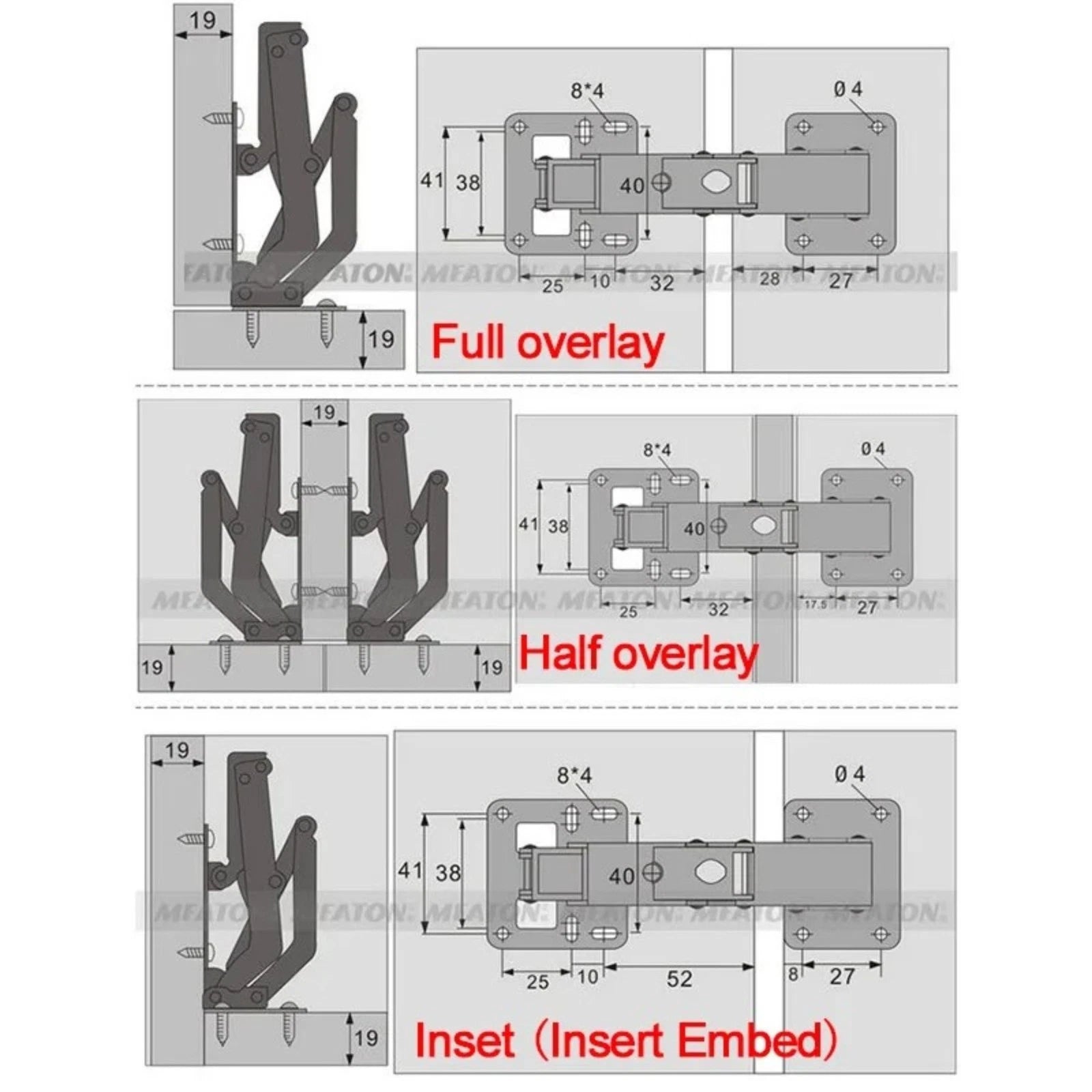2pcs 170° Soft-Close Concealed Cabinet Hinges for Kitchen Cabinet Cupboards