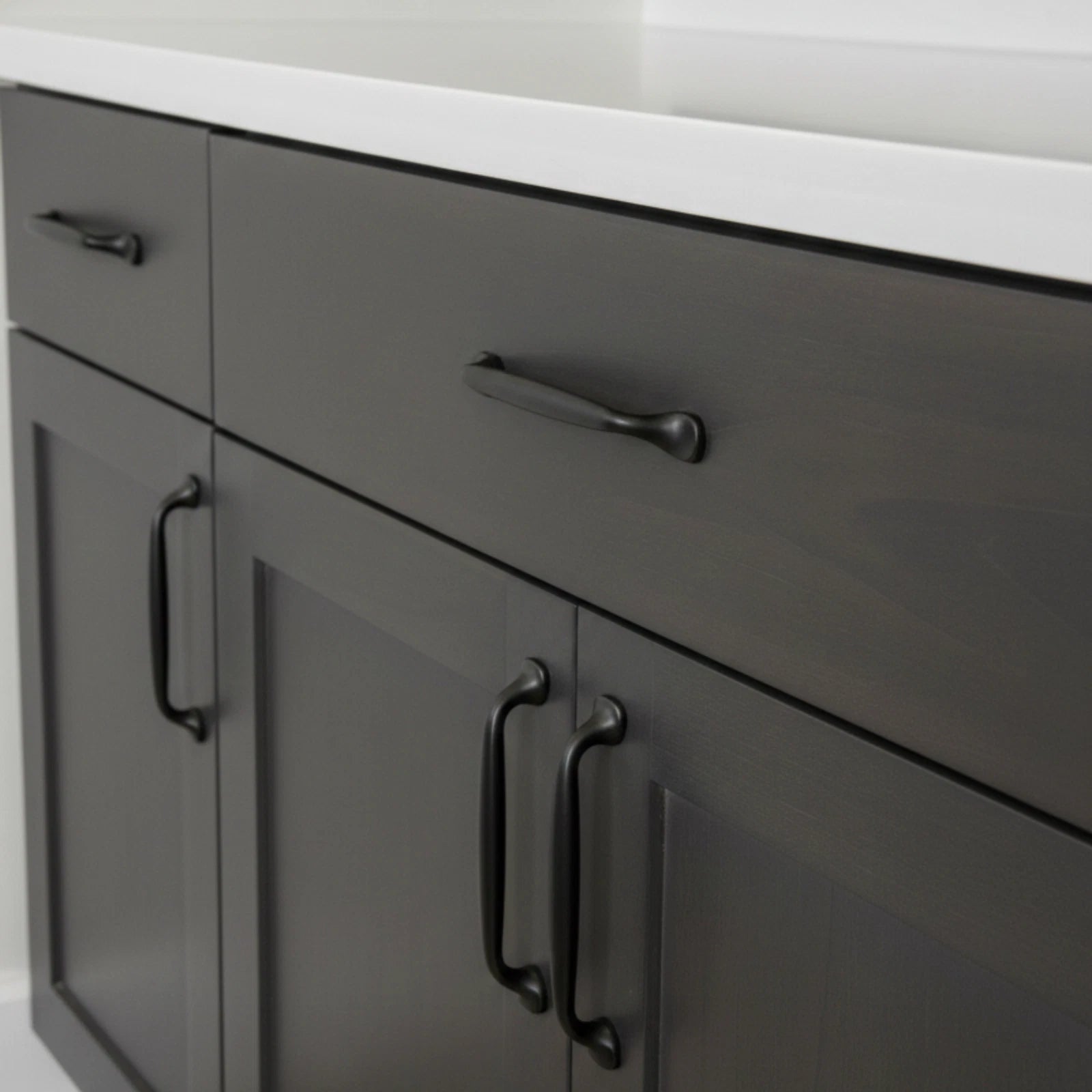 Matte Black Kitchen Cabinet Drawer Pull Handles 128mm Hole Centres & Bolts