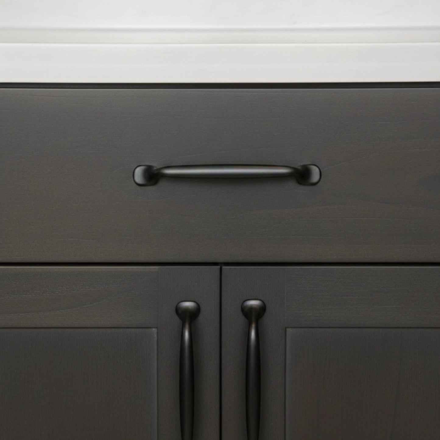 Matte Black Kitchen Cabinet Drawer Pull Handles 128mm Hole Centres & Bolts