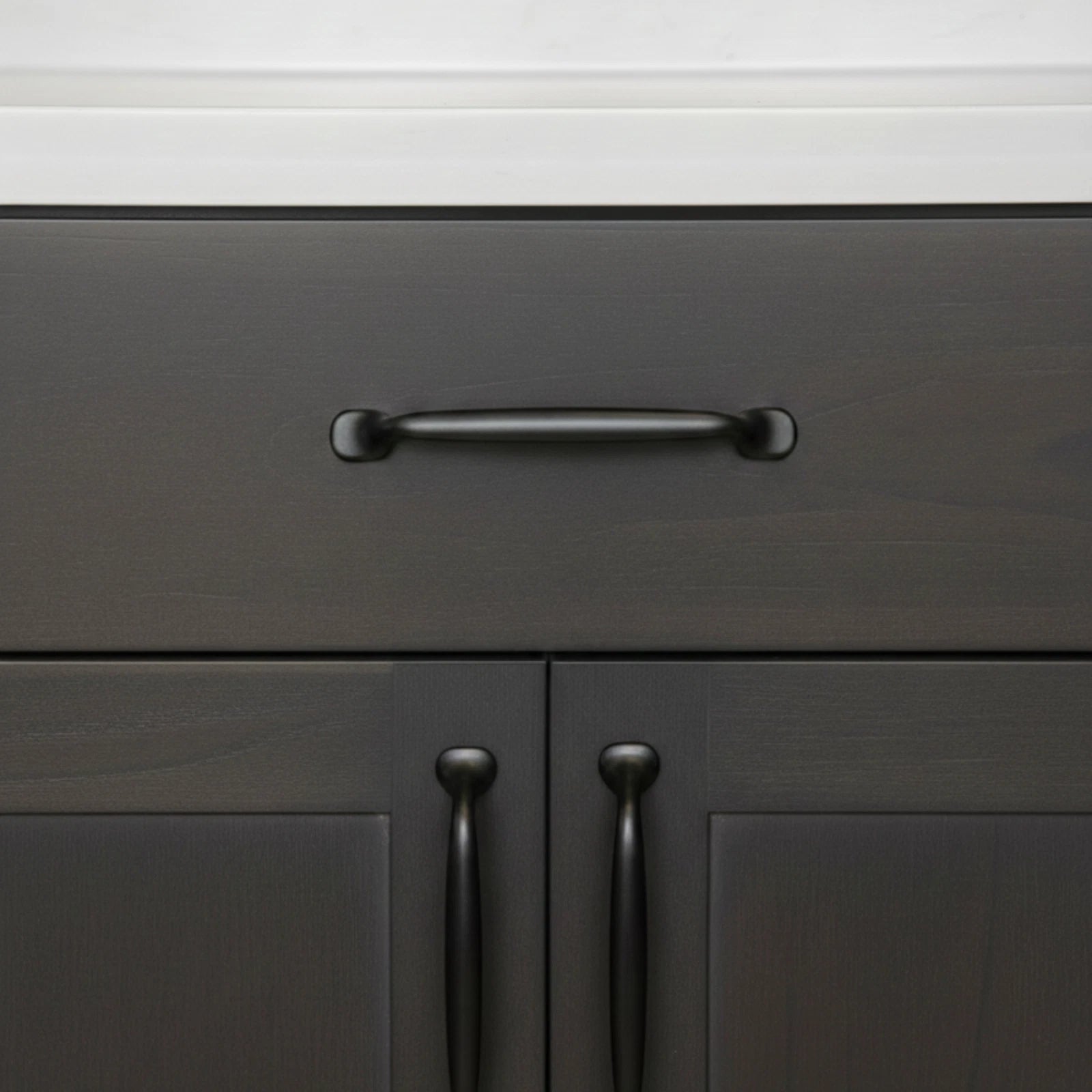 Matte Black Kitchen Cabinet Drawer Pull Handles 128mm Hole Centres & Bolts