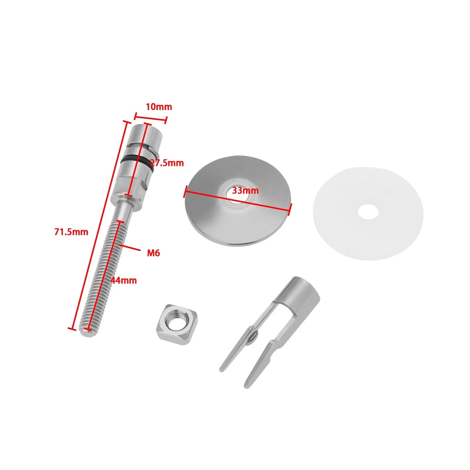 2x Toilet Seat Fixing Hinge Lid Brackets for HARO & LUVETT Stainless M6 x 71.5mm