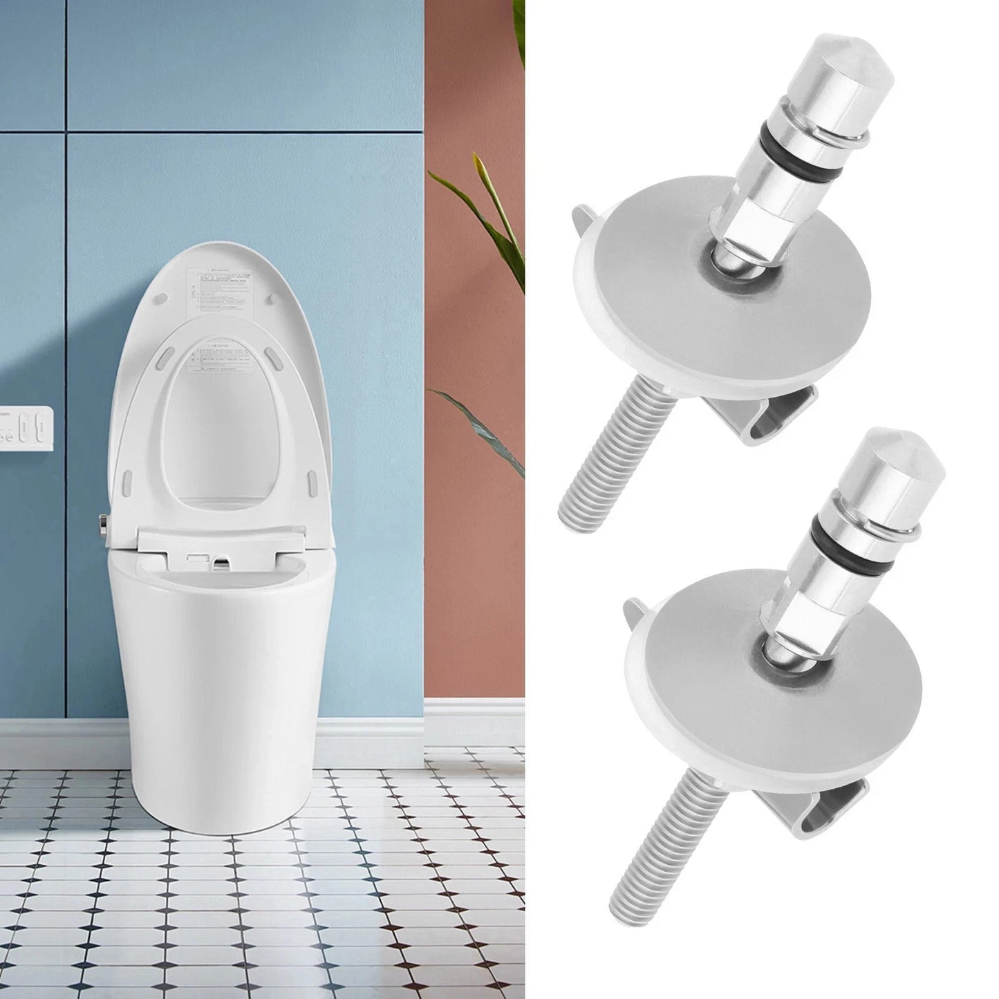 2x Toilet Seat Fixing Hinge Lid Brackets for HARO & LUVETT Stainless M6 x 71.5mm