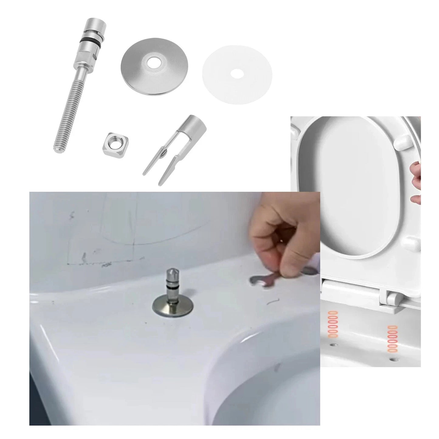 2x Toilet Seat Fixing Hinge Lid Brackets for HARO & LUVETT Stainless M6 x 71.5mm