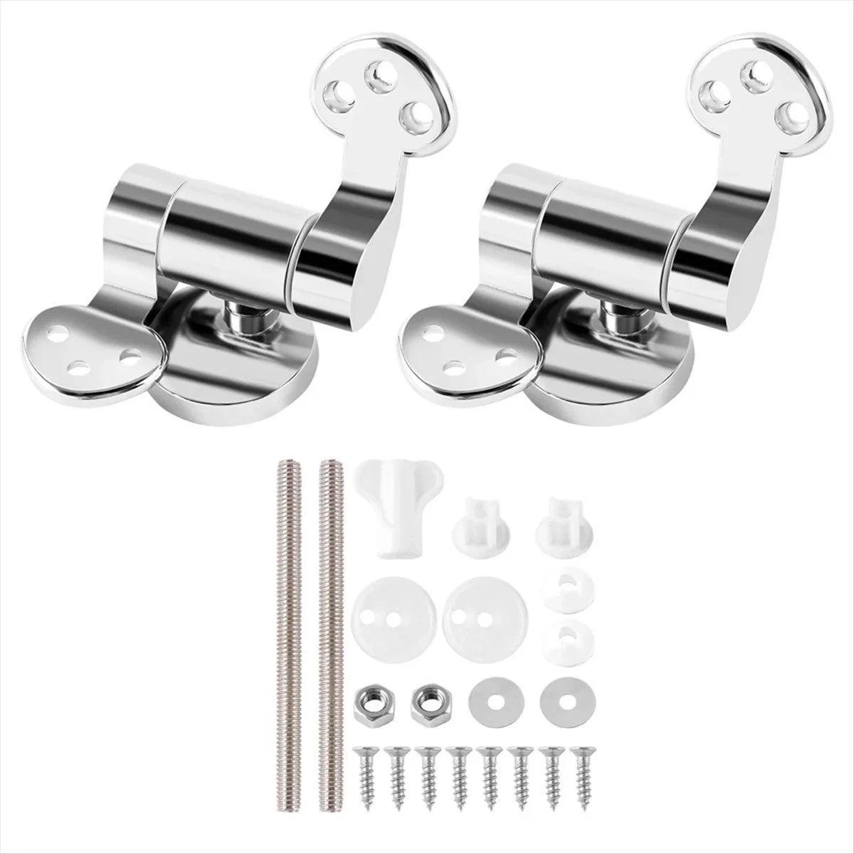2pcs Replacement Toilet Seat & Lid Soft Close Hinges & Fittings for Most Seats