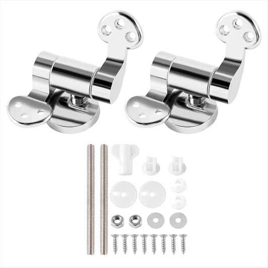 2pcs Replacement Toilet Seat & Lid Soft Close Hinges & Fittings for Most Seats
