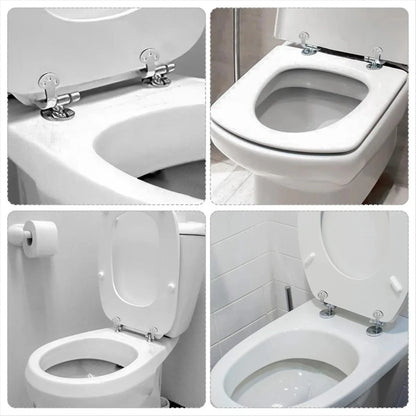 2pcs Replacement Toilet Seat & Lid Soft Close Hinges & Fittings for Most Seats
