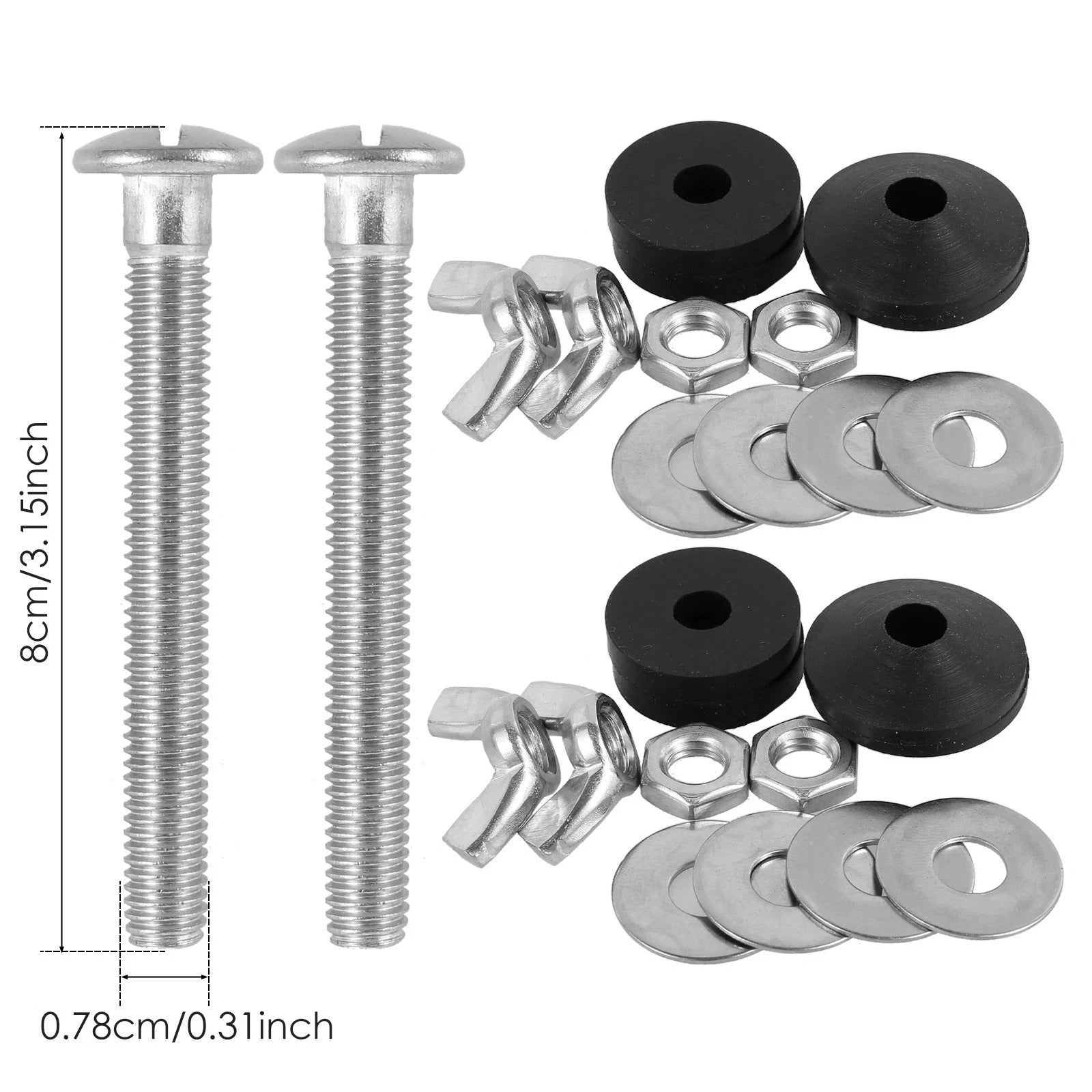 Toilet Tank to Bowl Gaskets, Washers, Bolts & Seals for 2" & 3" Cistern Coupling