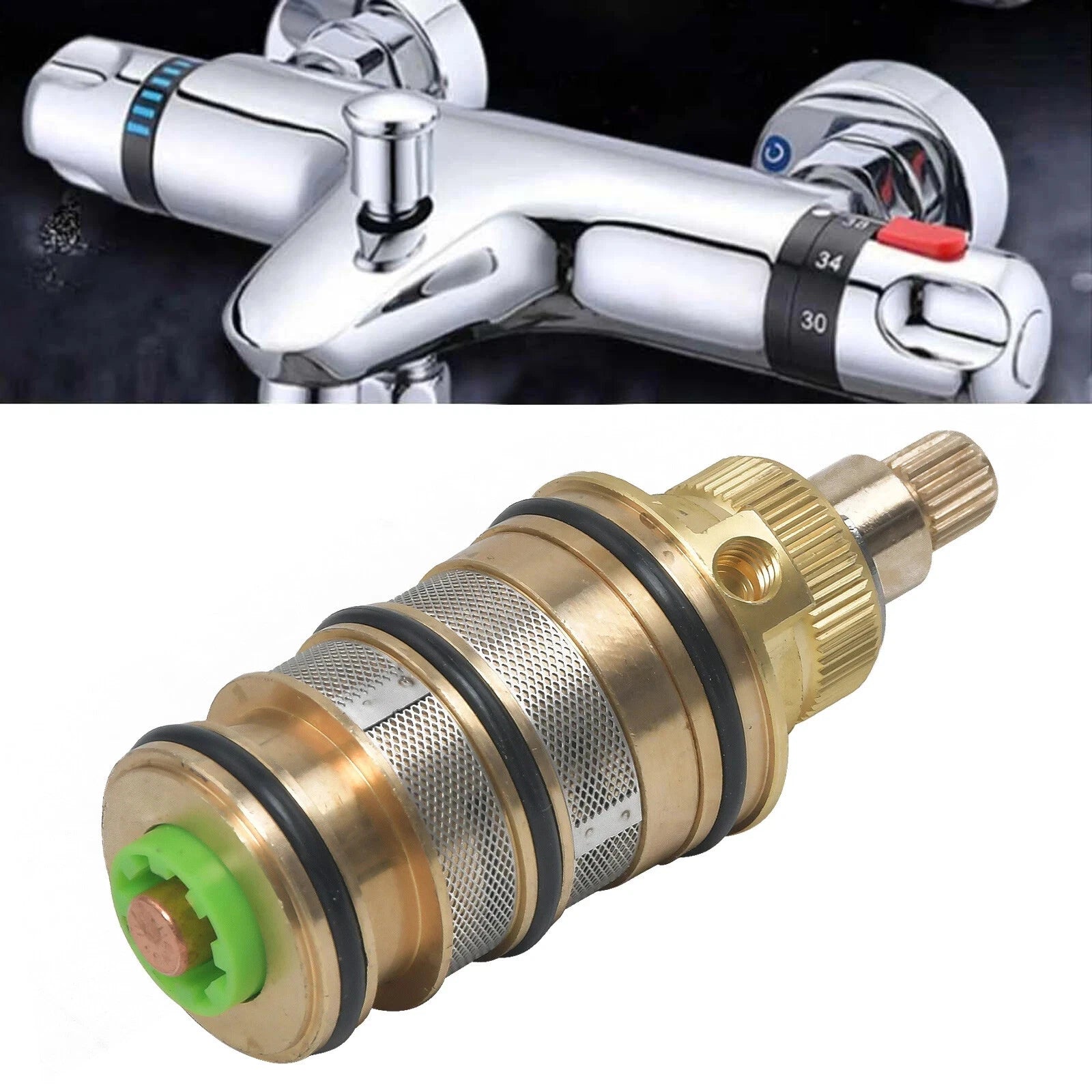 Replacement Thermostatic Cartridge Shower Bath Mixer Valve Bar Core Repair Kit