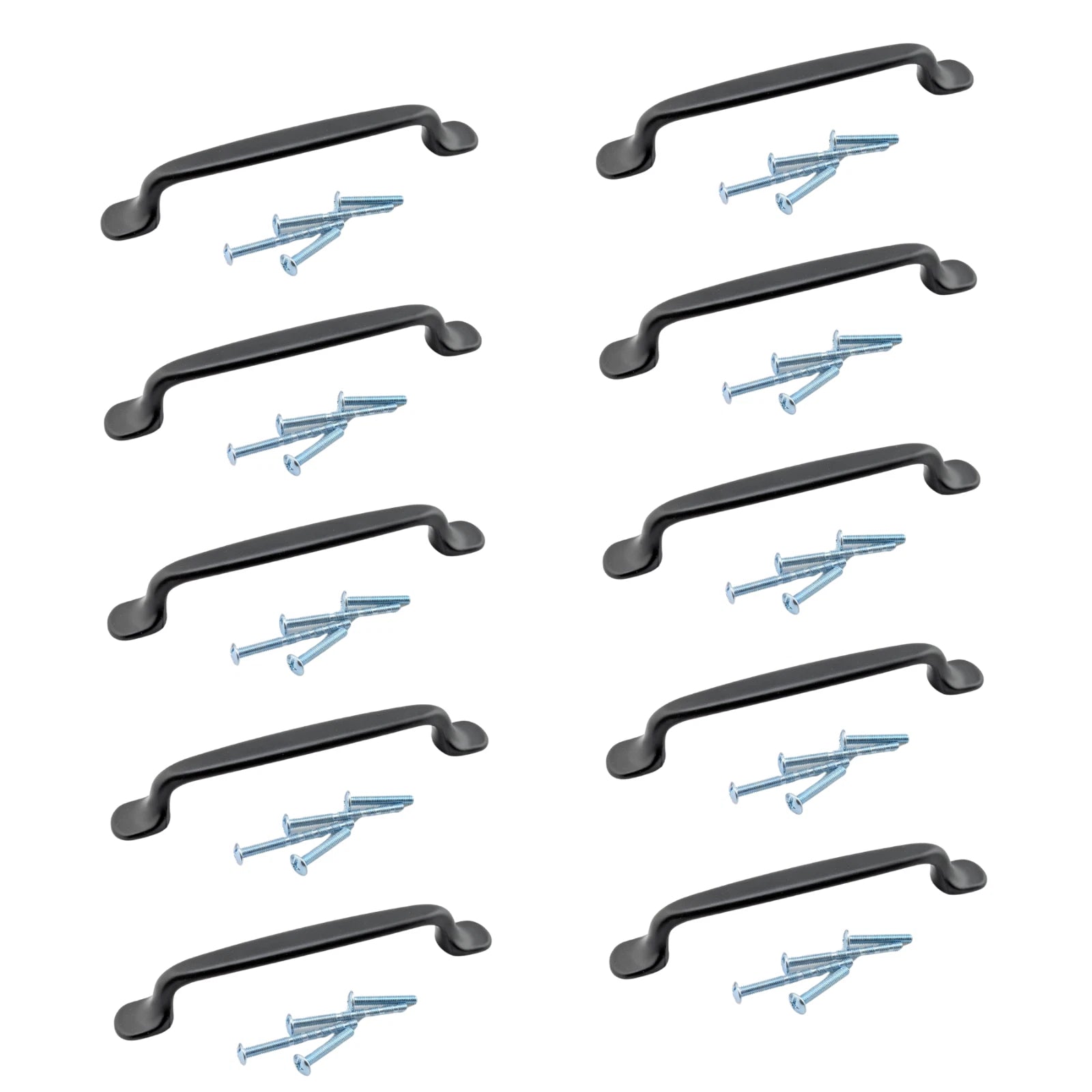 Matte Black Kitchen Cabinet Drawer Pull Handles 128mm Hole Centres & Bolts
