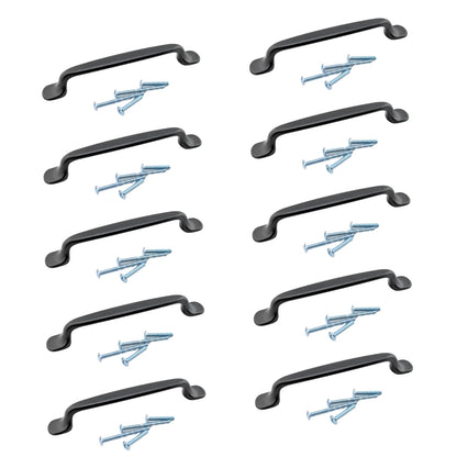 Matte Black Kitchen Cabinet Drawer Pull Handles 128mm Hole Centres & Bolts
