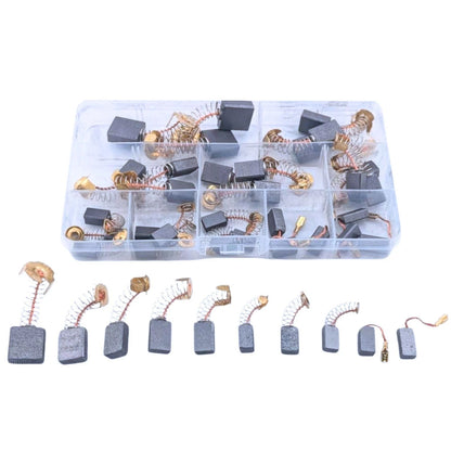 40pcs 10 Sizes Power Tools Motor Carbon Brushes Kit - Drills, Saws, Grinders etc