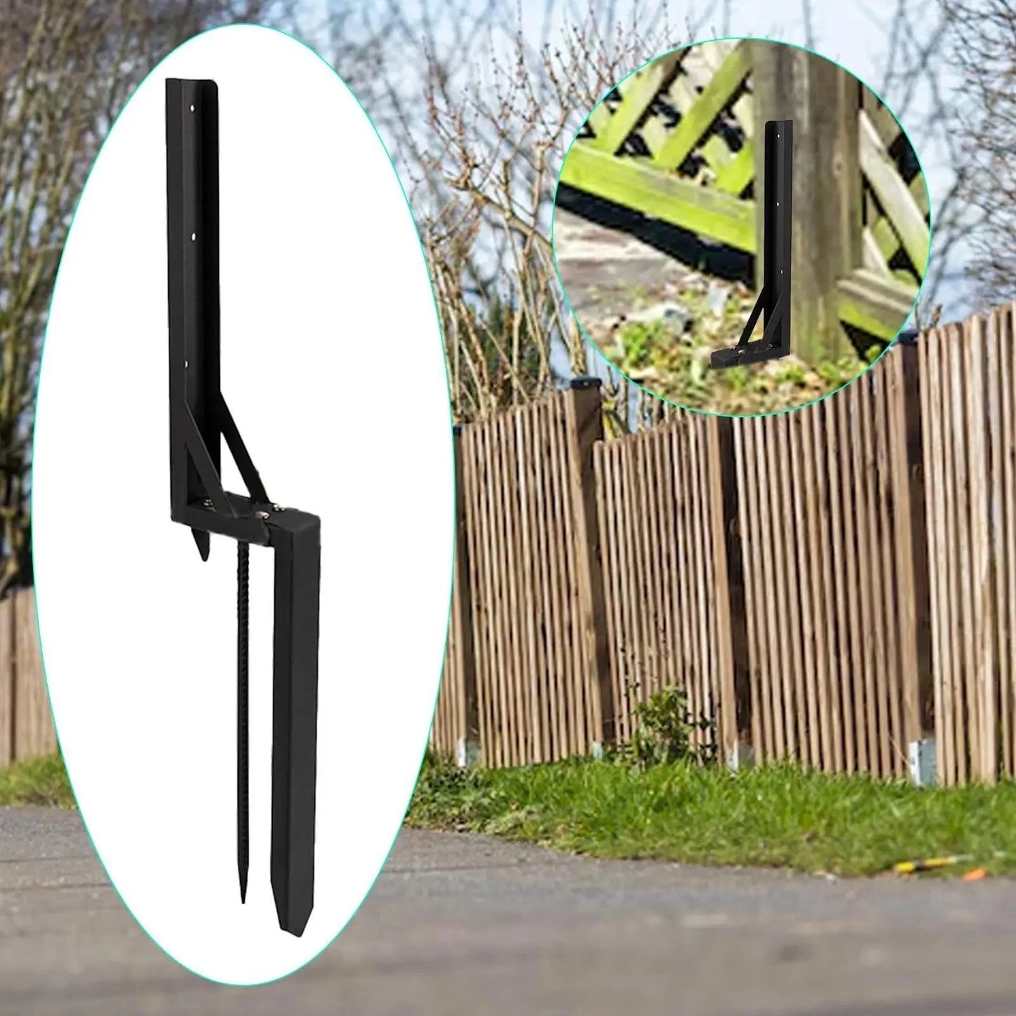2pcs Fence Post Repair Kit Heavy Duty Fixer Anchor Ground Spike Supports