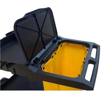 Cleaning Cart Trolley with Bag, Mop/Brush Holders & Shelves Professional Janitor