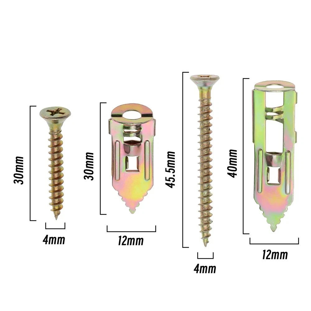 20 Sets Self-Drilling Anchors with Screws Set Drywall Anchor Expansion Dowels