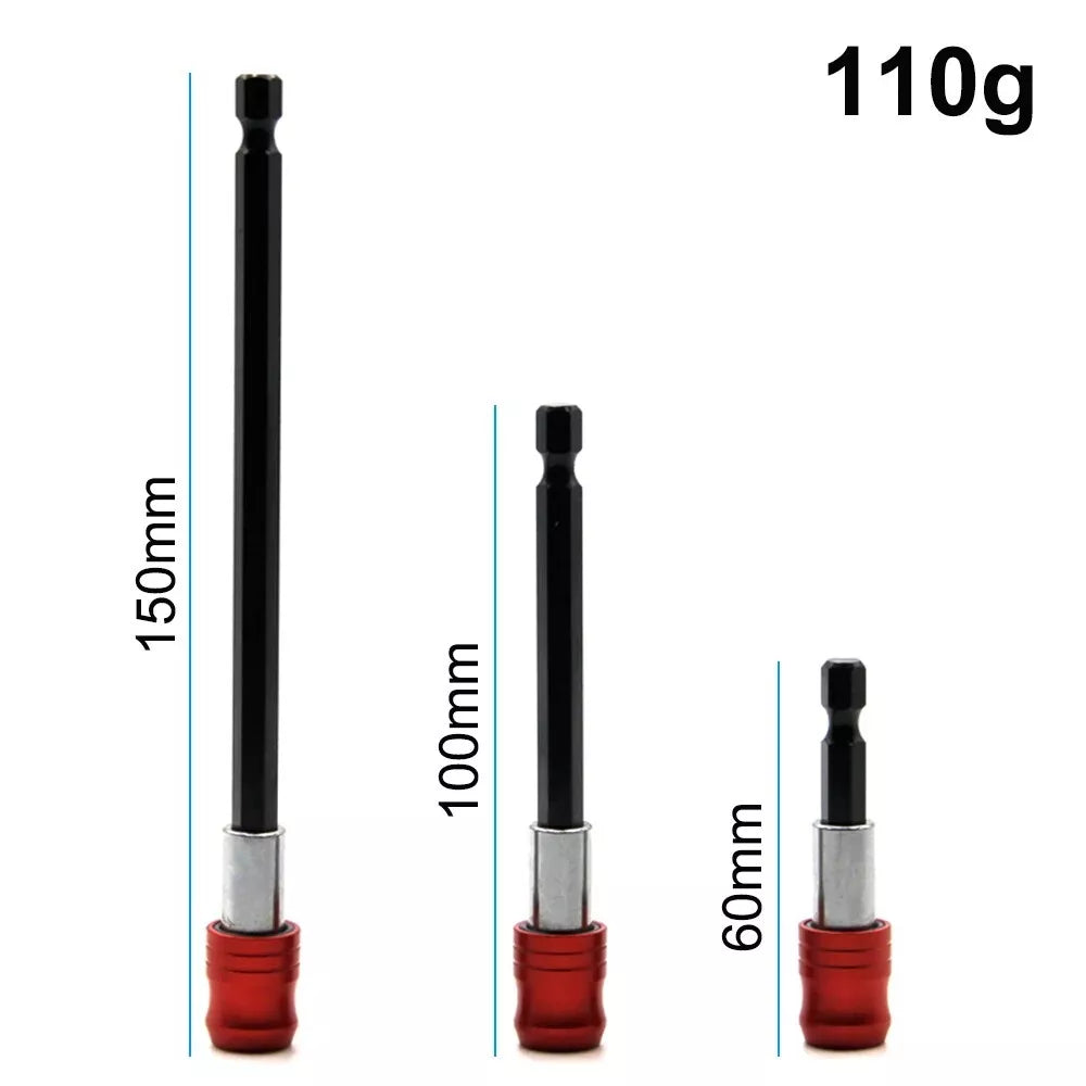 3pcs Magnetic Drill Bit Extension Set 60/100/150mm Quick Release 1/4” Hex Shank
