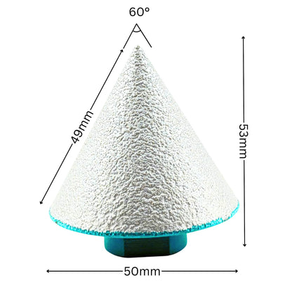 Diamond Chamfer Cone Bit 0–50mm M14 Thread Bevel Tool for Tile, Ceramic & Stone