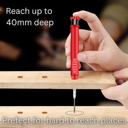 2x Deep Reach Refillable Carpenters Woodworking Pencils 26x Refills & Sharpeners