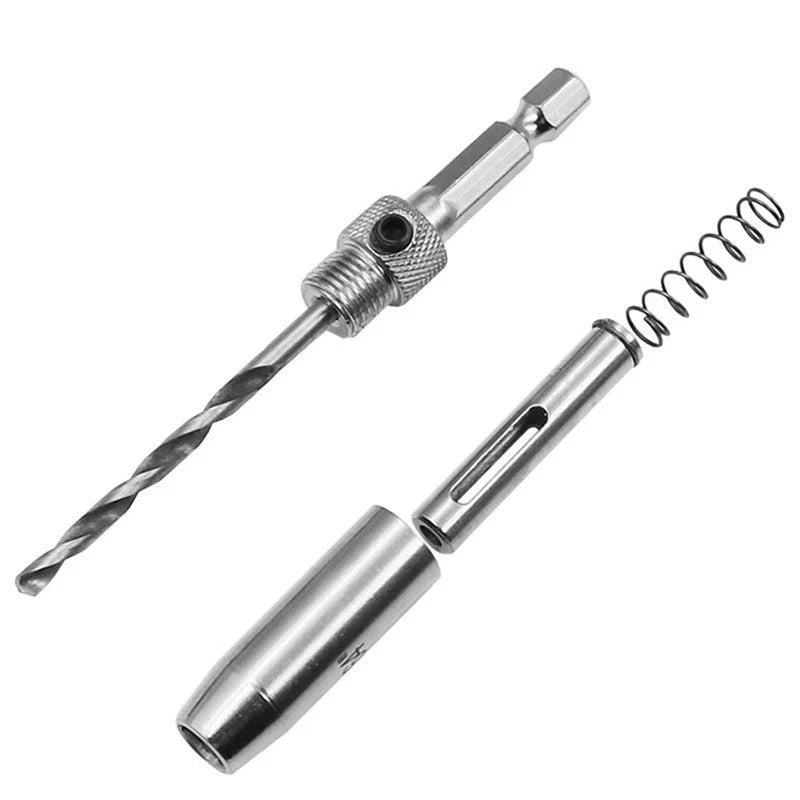 4pc Self Centring Door Hinge Drill Bits Set 1/4"" Hex - 5/64" 7/64" 9/64" 11/64"