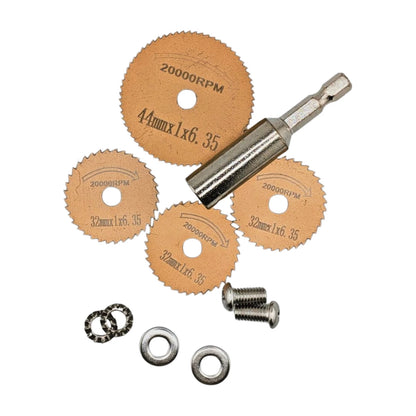 4pcs Titanium-Coated HSS Saw Blades with 1/4-Inch Hex Shank for Drills & Rotary