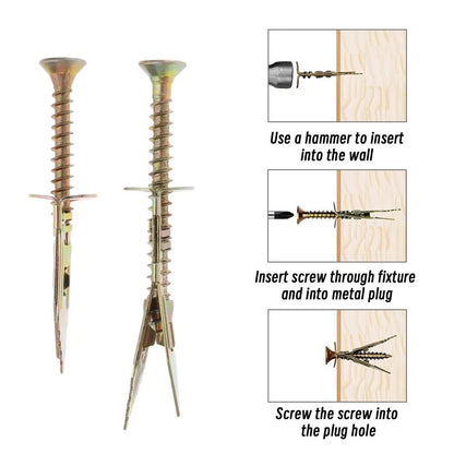 20 Sets Self-Drilling Anchors with Screws Set Drywall Anchor Expansion Dowels